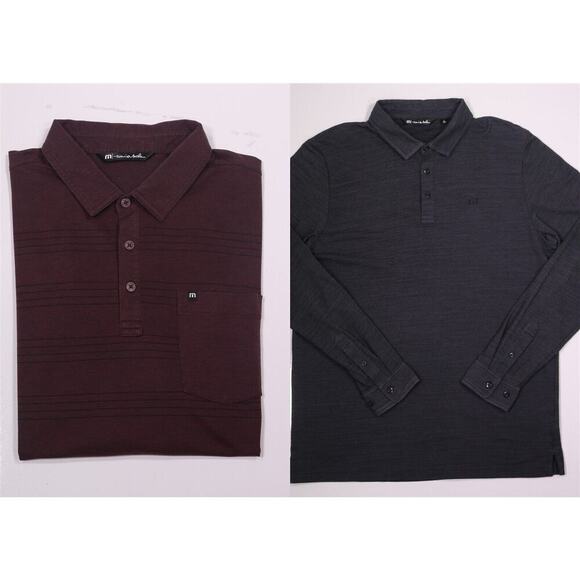 Travis Mathew ** Lot of 2 ** Golf Polo Shirts Gray and Purple Men's Large - Picture 1 of 16